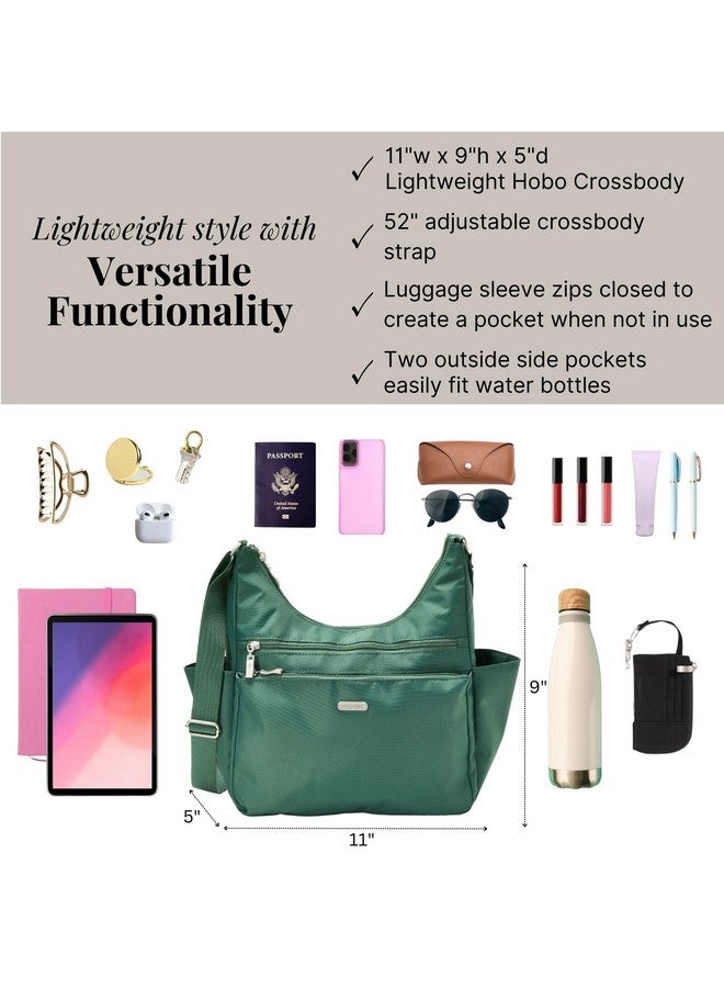 Baggallini Essential Hobo Bag 11x9" Lightweight Travel Purse Handbag Crossbody Bag For Women Washable Nylon w/RFID Protection - Image 2