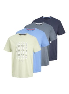 JACK & JONES JJDELVIN TEE SS CREW NECK 4PK MP  - Image 1