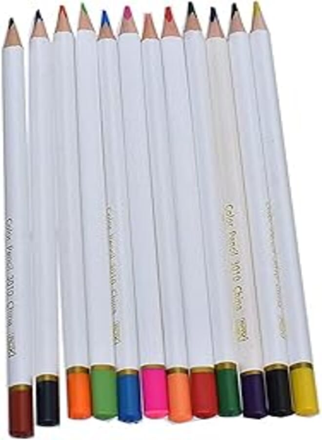 Rox classic 3010 colour pencils pack of 12 pencils with free sharpener - multicolor