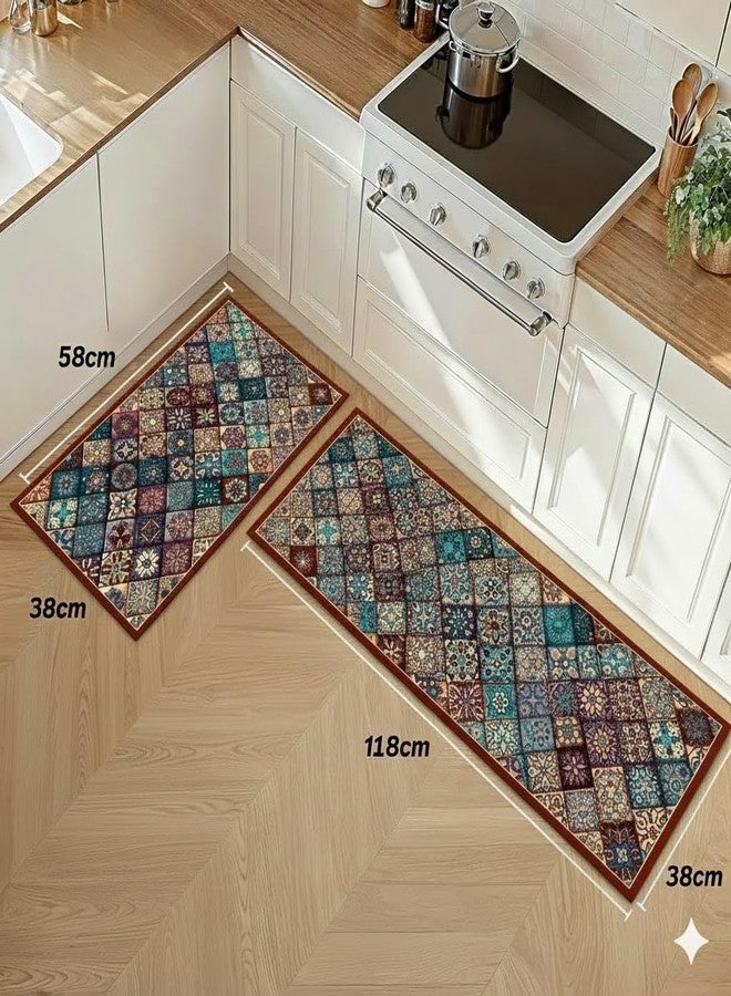 Proxin Kitchen Mat for Floor Anti Slip, 2 Pcs Non Slip Kitchen Mats for Floor, Washable Kitchen Floor Rugs with Rubber Backing, Comfortable Standing Mat for Kitchen, Sink, Balcony & Office - Image 2