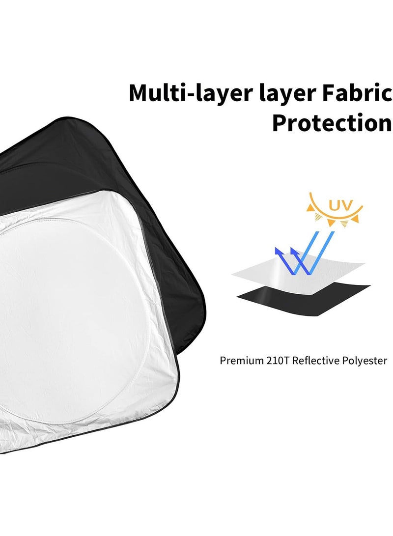 Car Sun Shade Windshield & Steering Wheel Cover Set - Reflective UV Rays & Heat Protection, Foldable Sun Visor Protector for Dashboard, Car Window Shades for Ultimate Interior Protection - Image 3