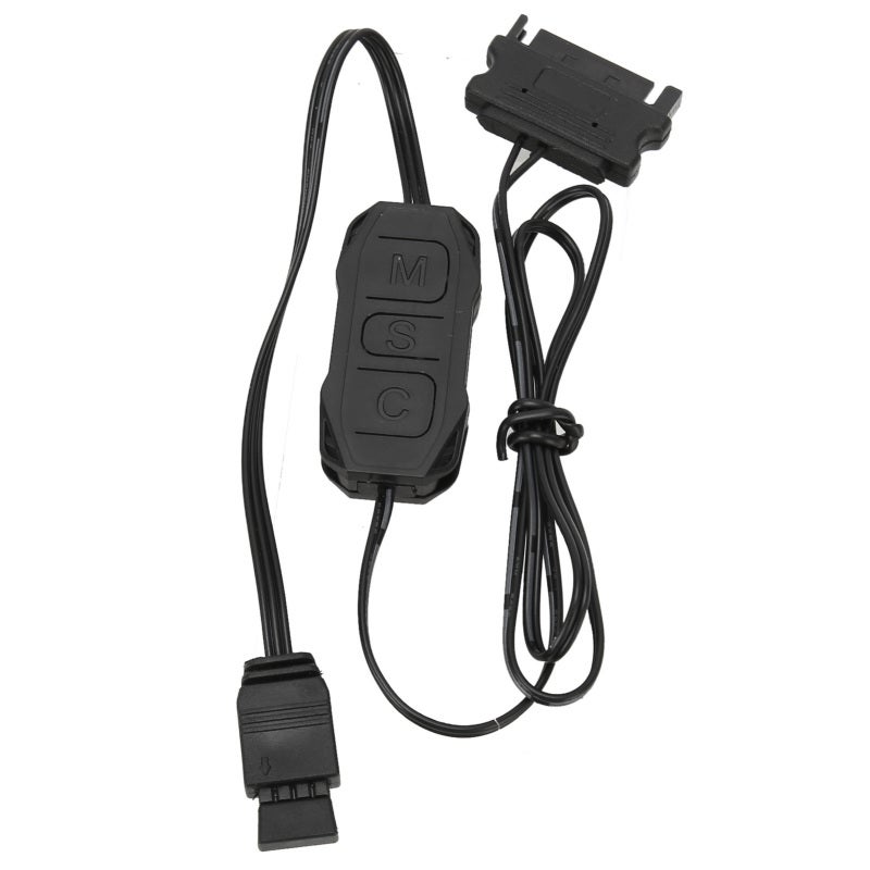 COOLMOON 5V 3Pin ARGB Controller - SATA Powered Manual Control RGB Fan Controller for 5V ARGB Case Fans Light Bars - Image 2