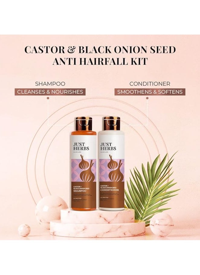 Just Herbs Just Herbs Anti Hairfall Control Kit (Shampoo 100ml+Conditioner100ml) with Goodness of Natural Vitamin E, Bhringraj & Black Onion Seed for Shiny, Smooth Hair - All Hair Types  - Image 2