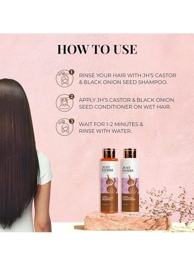 Just Herbs Just Herbs Anti Hairfall Control Kit (Shampoo 100ml+Conditioner100ml) with Goodness of Natural Vitamin E, Bhringraj & Black Onion Seed for Shiny, Smooth Hair - All Hair Types  - Image 3