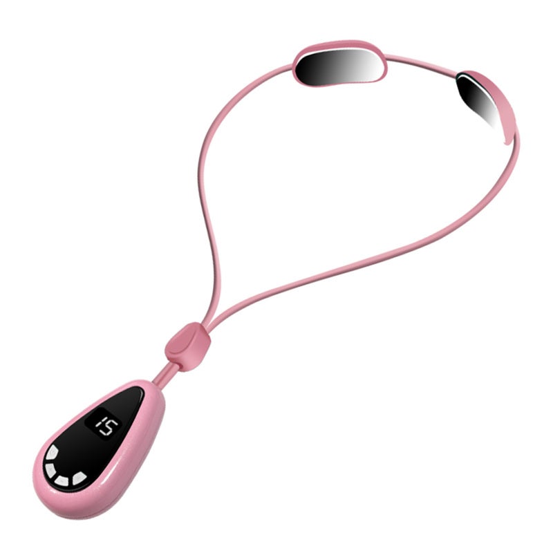 Portable Neck Massager with Neck Strap Shoulder Neck Pain Relief 6 Massage Modes 15 Intensity Levels 3 Constant Temperature Heat Therapy Digital Display Rechargeable - Image 1