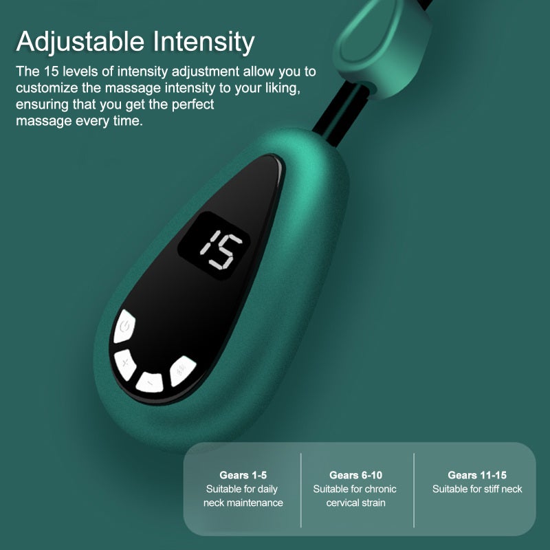 Portable Neck Massager with Neck Strap Shoulder Neck Pain Relief 6 Massage Modes 15 Intensity Levels 3 Constant Temperature Heat Therapy Digital Display Rechargeable - Image 4