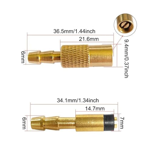 SquEqu 2 Pack Portable Air Compressor Hose End Connector Replacement with Clamp 12V DC Tire Inflator Air Chuck Adapter Nozzle Air Hose Female Threaded Socket for Car Tire Portable Air Pump Auto Pumps - Image 2