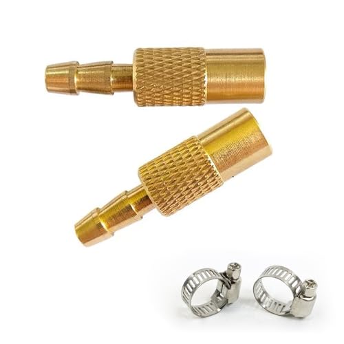 SquEqu 2 Pack Portable Air Compressor Hose End Connector Replacement with Clamp 12V DC Tire Inflator Air Chuck Adapter Nozzle Air Hose Female Threaded Socket for Car Tire Portable Air Pump Auto Pumps - Image 1