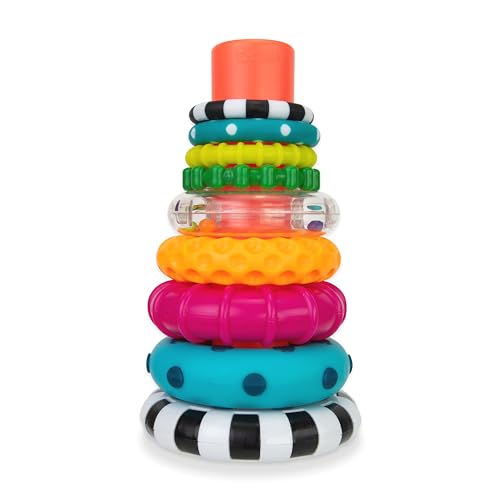 Sassy Stacks of Circles Stacking Ring STEM Learning Toy Age 6 Months Multi 9 Piece Set - Image 1