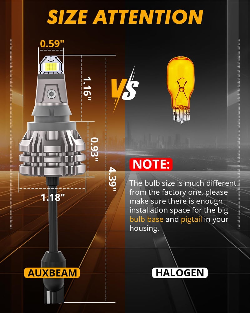 Auxbeam Upgraded 921 Bulb for Backup Reverse Light, 44W 6000 Lumens 500% Extremely Bright 912 W16W T15 Bulbs, Error Free, Pack of 2 - Image 2