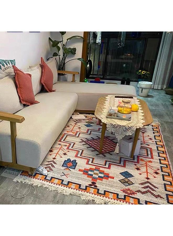 Sharpdo سجادة قطنية محبوكة يدويًا بلمسة ناعمة متعددة الألوان 200 × 140 سم - Image 2