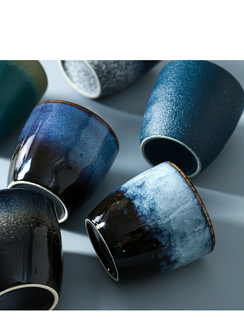 XiuWoo Set of 5 Ceramic Teacup Espresso Coffee Cup Porcelain Tea Cup Set Chinese Kung Fu Bowl Drinkware Box Package for Gifts 150ml - Image 3