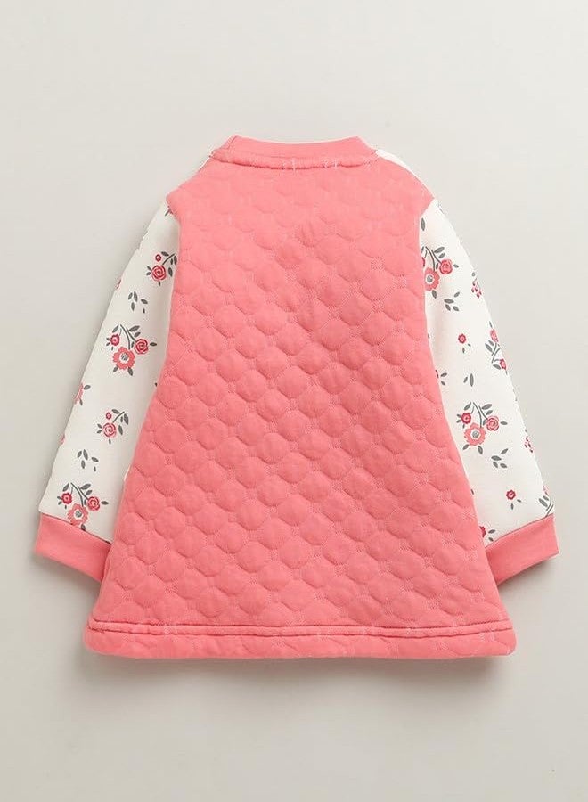 BUMZEE طقم شتوي للبنات من بامزي، مصنوع من البوليستر، بقصة عادية، لون الخوخ والكريم - من 12 إلى 18 شهرًا (Peb10666D-pch) - Image 3