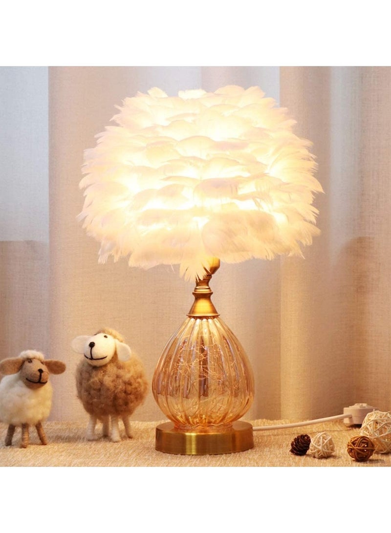 LINGWEI Feather Lamp Table Lamp with Three Diffret Colour Light Decoration Night Light LED Feather Table Lamp For Living room Bedroom Office Desk - Image 4