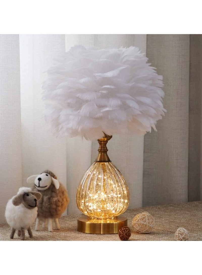 LINGWEI Feather Lamp Table Lamp with Three Diffret Colour Light Decoration Night Light LED Feather Table Lamp For Living room Bedroom Office Desk - Image 5