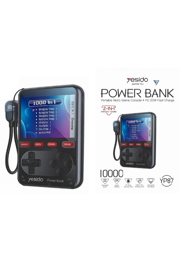 Yesido YP87 2-in-1 PD 20W 10000mAh Power Bank – Compact Fast Charging Solution - Image 2