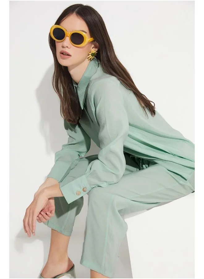 جون June Exclusive Modal Blend Flowy Shirt