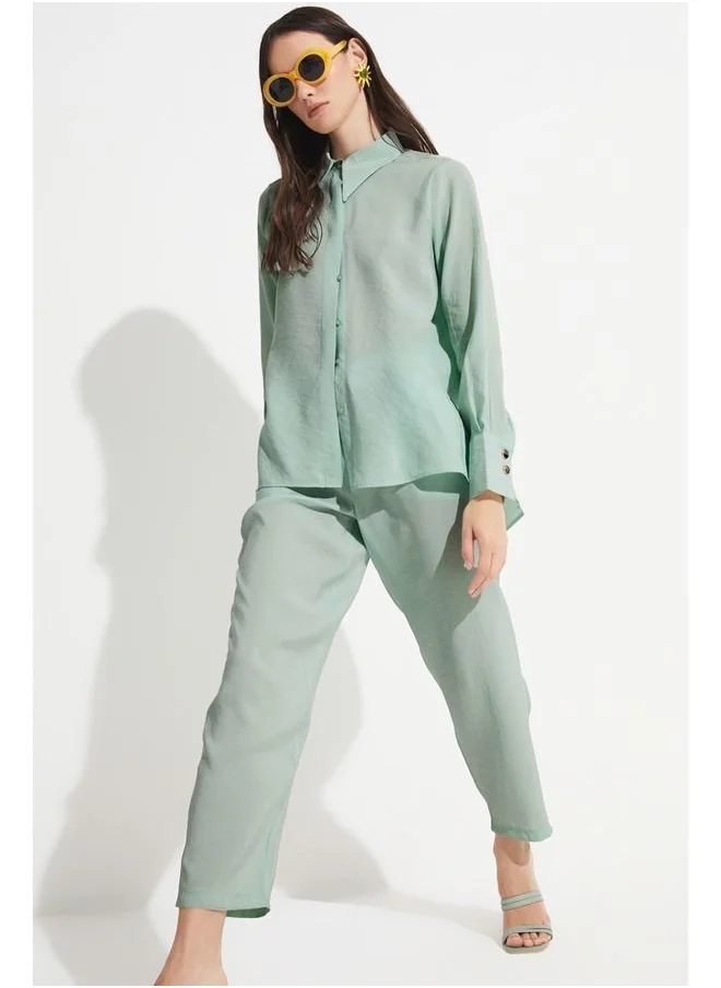 جون June Exclusive Modal Blend Flowy Shirt