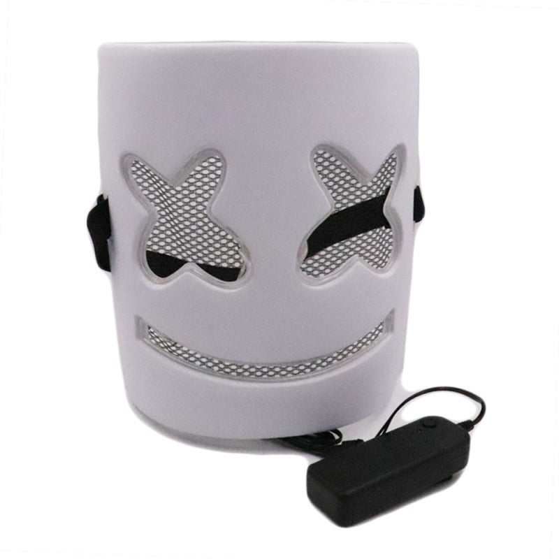 Luminous Mask Ice Blue PVC Material Cold Light Technology - Versatile Control Modes Battery Powered for Party Festival Events - Image 1