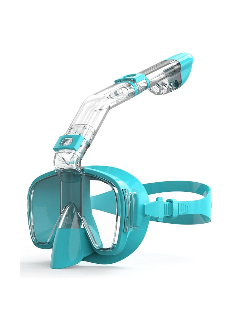 Excefore قناع الغوص، قناع سنوركل، قناع سكوبا مضاد للضباب ومضاد للتسرب مع قاعدة كاميرا، قناع الغوص، قناع سنوركل، نظارات غوص بانورامية قابلة للطي بزاوية 180°، زجاج مقسى، للبالغين والشباب - Image 1