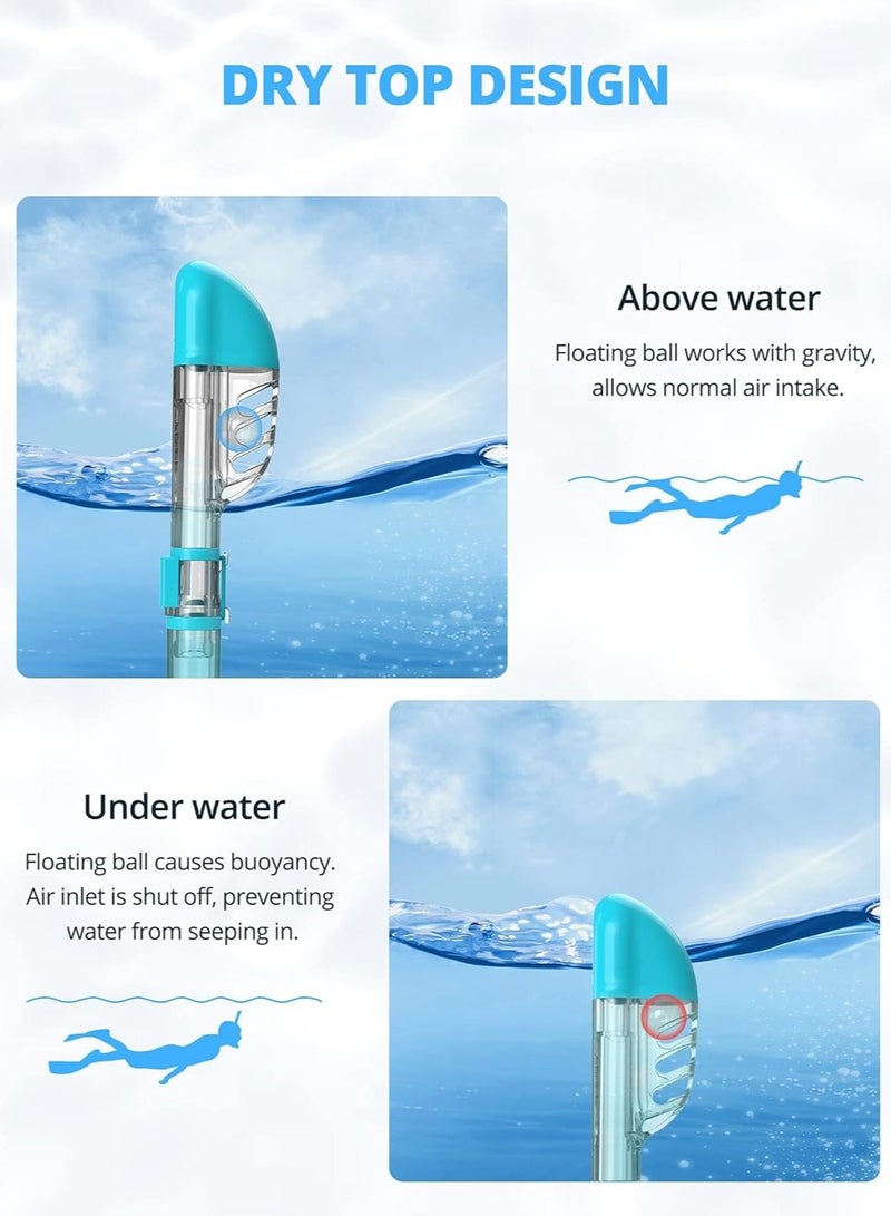 Excefore قناع الغوص، قناع سنوركل، قناع سكوبا مضاد للضباب ومضاد للتسرب مع قاعدة كاميرا، قناع الغوص، قناع سنوركل، نظارات غوص بانورامية قابلة للطي بزاوية 180°، زجاج مقسى، للبالغين والشباب - Image 5