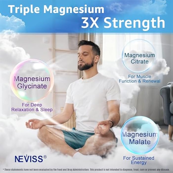 NEVISS Magnesium Complex Gummies 400mg, Magneisum Glycinate Citrate Malate + Turmeric, GABA, B6 B12, Kava Kava, L-Theanine for Sleep, Calm, Relaxation, Energy, Magnesium Gummies for Women Men, Vegan, 60 Cts - Image 3