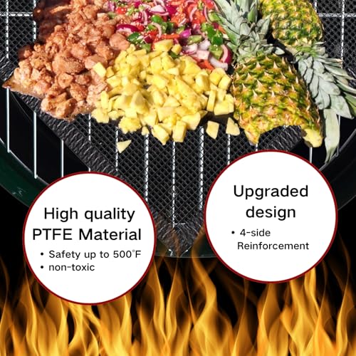 WOHLOPL 3 Pack Grill Mesh Mat Outdoor Grill, Heavy Duty and Non Stick BBQ Grilling Mats & Baking Mats, Resuable and Easy to Clean, Works on Gas Charcoal and Electric BBQ (15.7 x 13 Inch x 3 pcs) - Image 3