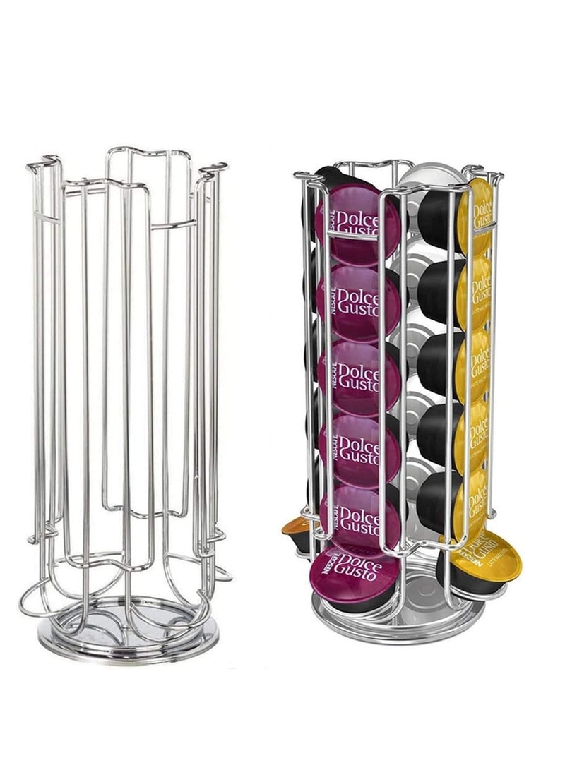 Reko 24 Coffee Pods Capsule Rotating Holder Stand for Nescafe Compatible with Dolce Gusto - Image 1
