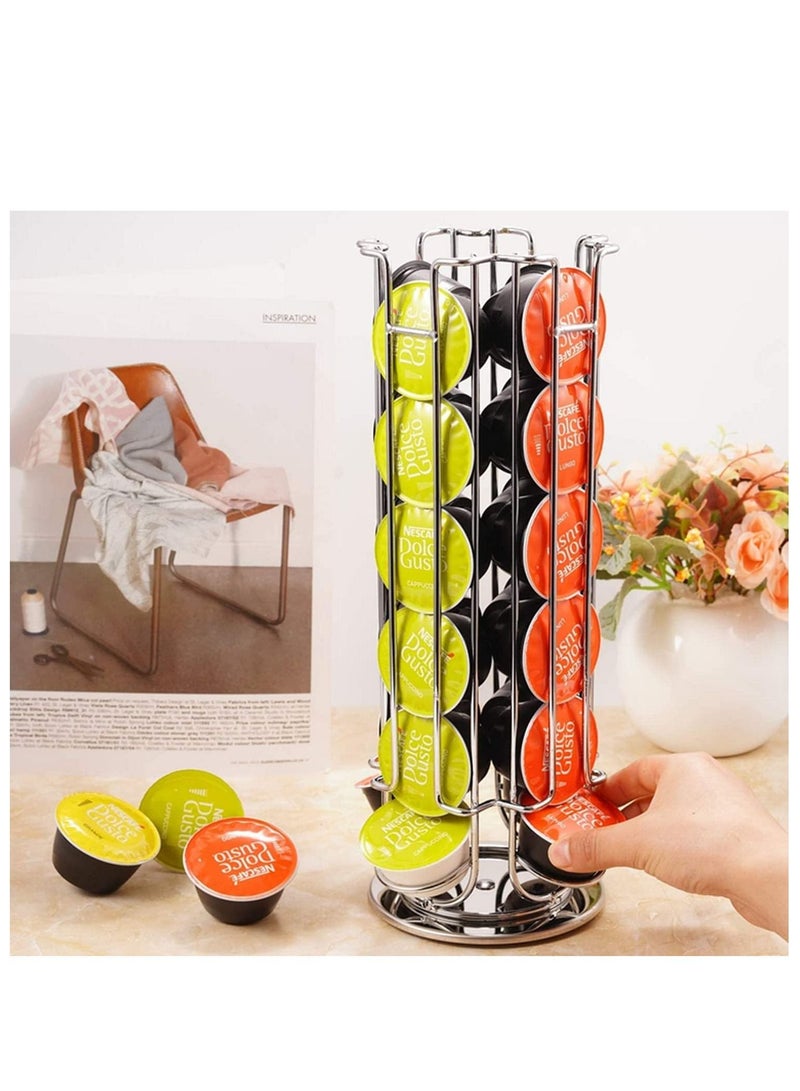 Reko 24 Coffee Pods Capsule Rotating Holder Stand for Nescafe Compatible with Dolce Gusto - Image 4