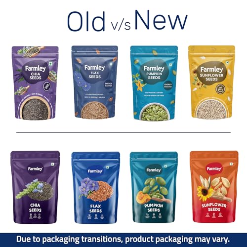 Farmley Edible Seeds Combo 800 g | Chia Seed + Sunflower Seed + Pumpkin Seed I Superfood Mix for Healthy Eating | Rich in Protein & Fiber (200g, each) (Pack of 4) - Image 2