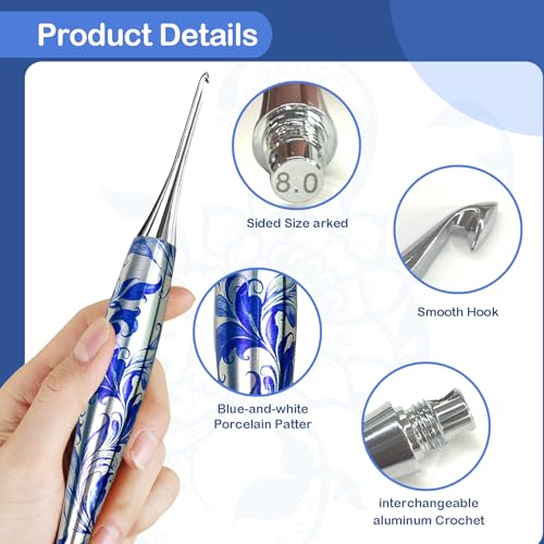 YihuaTop 34 in 1 Interchangeable Crochet Hook Set - 3mm-8mm Ergonomic Crochet Hooks Set- Handle Crochet Hook Set for Beginners and Advanced Crafters - Image 5
