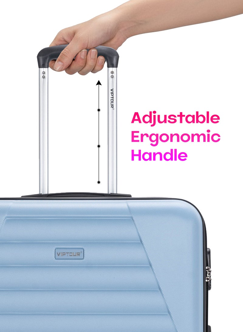 VIPTOUR 4-Piece Hardside Spinner With Number Lock Luggage Trolley Set - Image 5