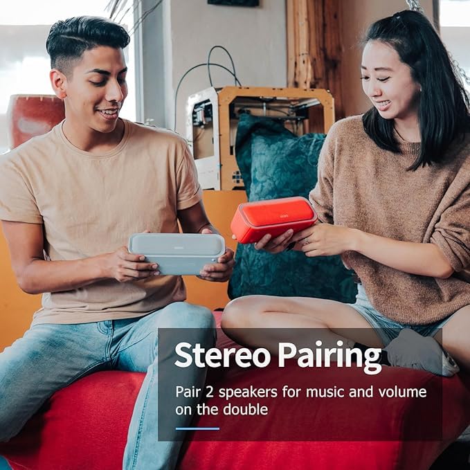 DOSS SoundBox Pro Bluetooth Speaker, 20W Stereo Sound, Active Extra Bass, 20H Playtime, Multi-Color Lights, IPX6 for Home, Outdoor, Party, Christmas and White Elephant Gift for Men, Women, Teen-Black - Image 4