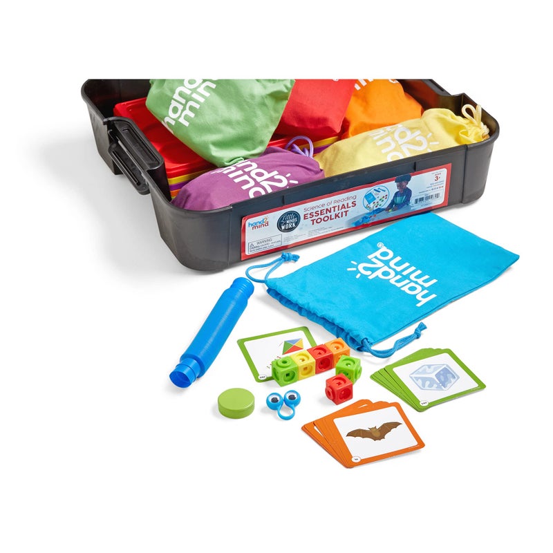 hand2mind Little Minds at Work Science of Reading Essentials Toolkit by Tara West, Decodable Reading Manipulatives, Elkonin Boxes, Letter Sounds, Phonemic Awareness, Preschool Learning (Set of 6) - Image 3