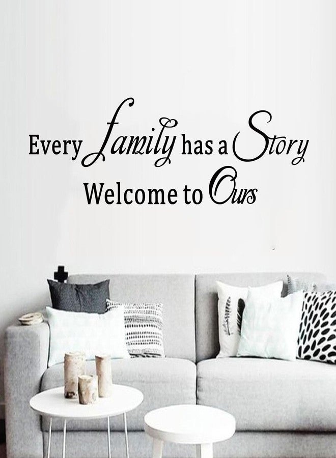 AnFigure Inspirational Family Wall Stickers for Bedroom: Home Quotes Motivational Vinyl Art Wall Decals for Living Room Kitchen Apartment Bathroom - Every Family Has a Story 25" X 7" - Image 1