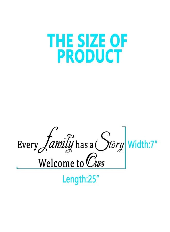 AnFigure Inspirational Family Wall Stickers for Bedroom: Home Quotes Motivational Vinyl Art Wall Decals for Living Room Kitchen Apartment Bathroom - Every Family Has a Story 25" X 7" - Image 3