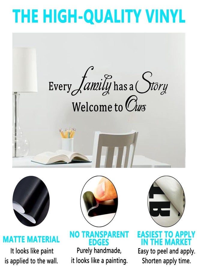 AnFigure Inspirational Family Wall Stickers for Bedroom: Home Quotes Motivational Vinyl Art Wall Decals for Living Room Kitchen Apartment Bathroom - Every Family Has a Story 25" X 7" - Image 2