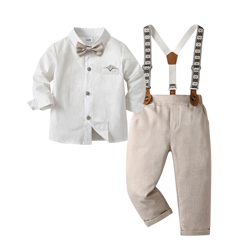 Performance Host Children'S Clothing Baby Clothing Suspenders Small Suit Boys Suit - Image 1
