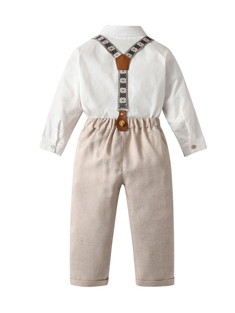 Performance Host Children'S Clothing Baby Clothing Suspenders Small Suit Boys Suit - Image 3