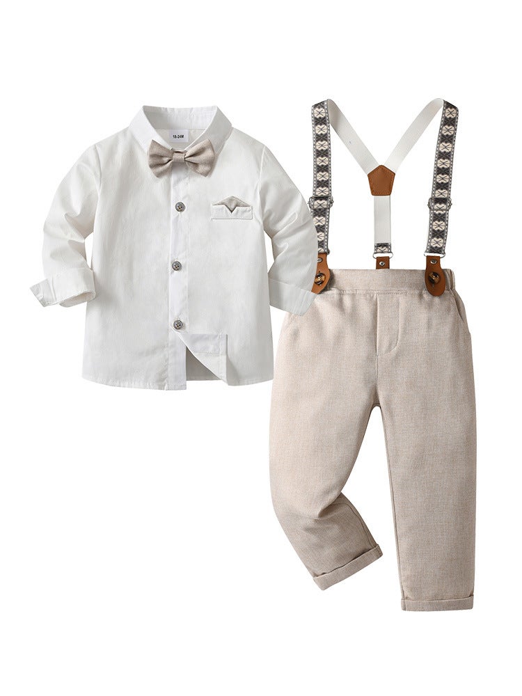 Performance Host Children'S Clothing Baby Clothing Suspenders Small Suit Boys Suit - Image 5