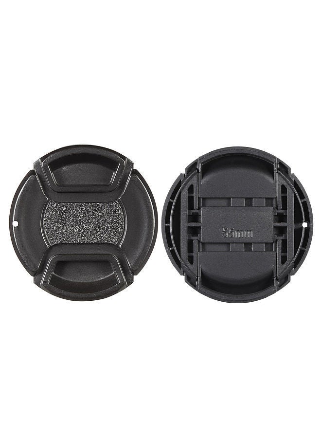 55mm Center Pinch Snap-on Lens Cap Cover Keeper Holder for Canon Nikon Sony Olympus DSLR Camera Camcorder  - Image 1