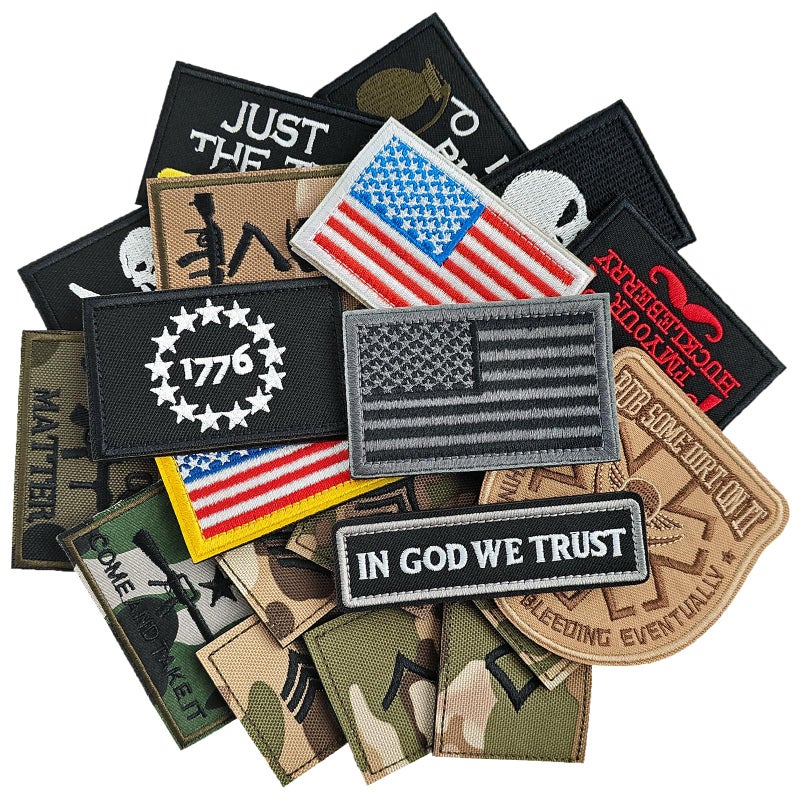 Butie باتشات تكتيكية 20 قطعة مع خطاف وحلقة مطرزة للجيش لحقائب الظهر والسترات والقبعات والملابس