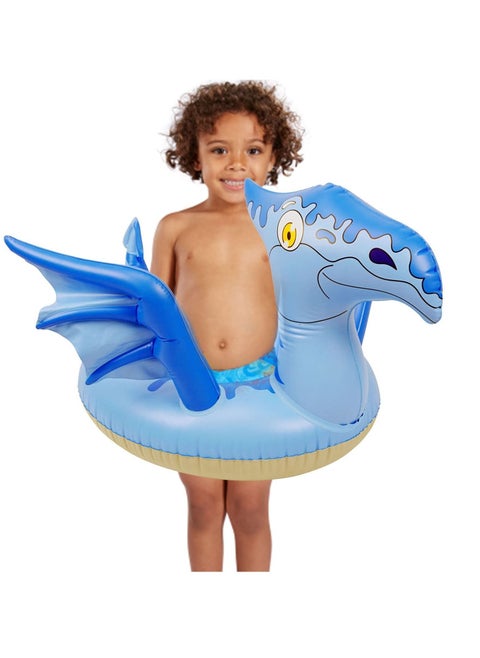 Swim Rings for Adults & Kids, Dinosaur Swimming Pool Floaties Inflatable Toy Fun Party Floats with a Zizi Sound Learn to Water Foats