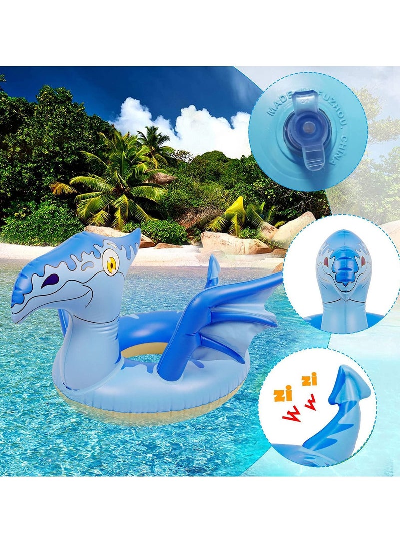 Swim Rings for Adults & Kids, Dinosaur Swimming Pool Floaties Inflatable Toy Fun Party Floats with a Zizi Sound Learn to Water Foats