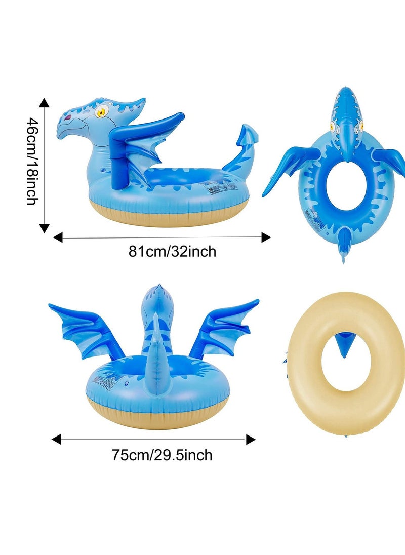 Swim Rings for Adults & Kids, Dinosaur Swimming Pool Floaties Inflatable Toy Fun Party Floats with a Zizi Sound Learn to Water Foats