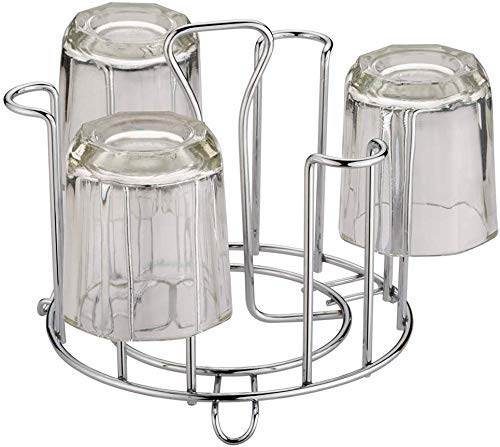 LANKESH ENTERPRISEGlass Holder for 6 Glasses Glass Stand Made Stainless Steel Glass Stand for Kitchen Dining Table Glass Holder Round - Image 2