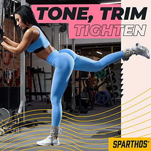 Sparthos Kickback Ankle Straps for Cable Machines - Ankle Cuff Attachment - for Working Out at Gym Machine, Weight Cables - Glute Workout Exercise Ankle Strap Accessories - (Gray, Pack of 2) - Image 3