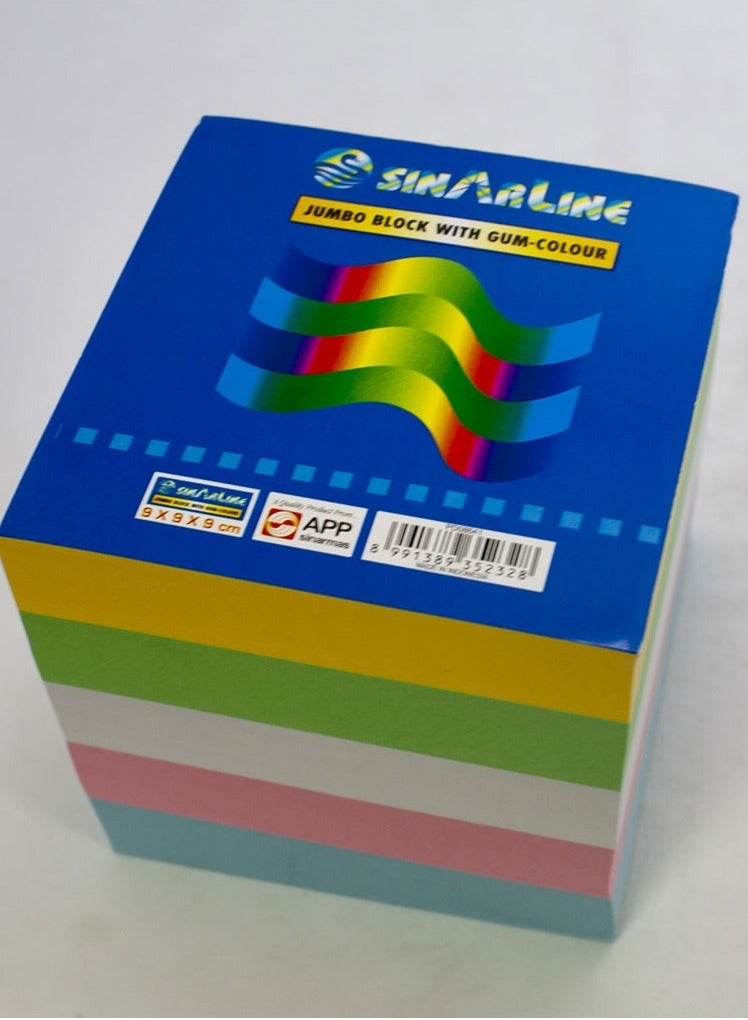SINARLINE SINAR MEMO CUBE PAPER COLOUR 90X90X90 MM  WITH GUM