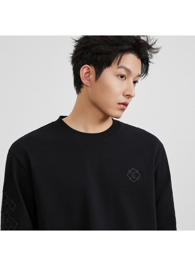 Cabbeen Long Sleeve T-shirt Men's Ribbon Pattern Print Design 2026 Spring Soft Casual T-shirt - Image 3