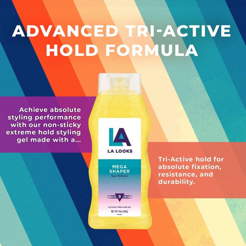 L.A. Looks LA Looks Mega Shaper Hair Gel, 20 Ounce, Alcohol Free, 9 Hold Level - Image 3
